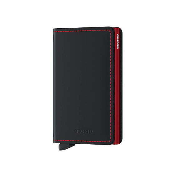 Secrid Slimwallet Matte Kartlık Cüzdan, Siyah-Kırmızı - Secrid