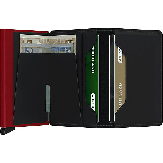 Secrid Slimwallet Matte Kartlık Cüzdan, Siyah-Kırmızı - 4
