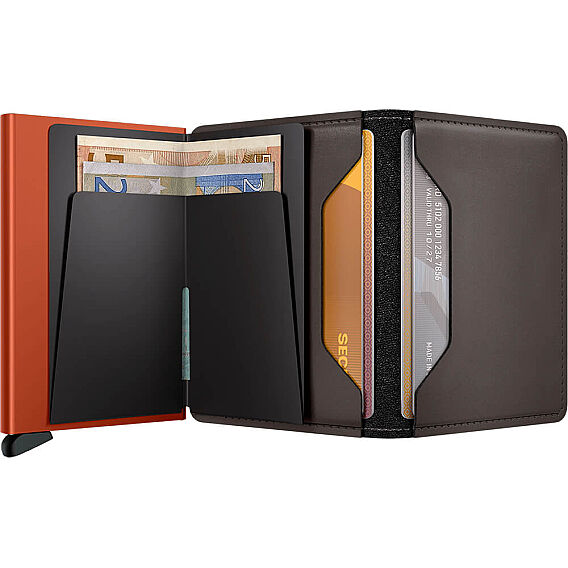 Secrid Slimwallet Matte Kartlık Cüzdan, Kahve-Turuncu - 4