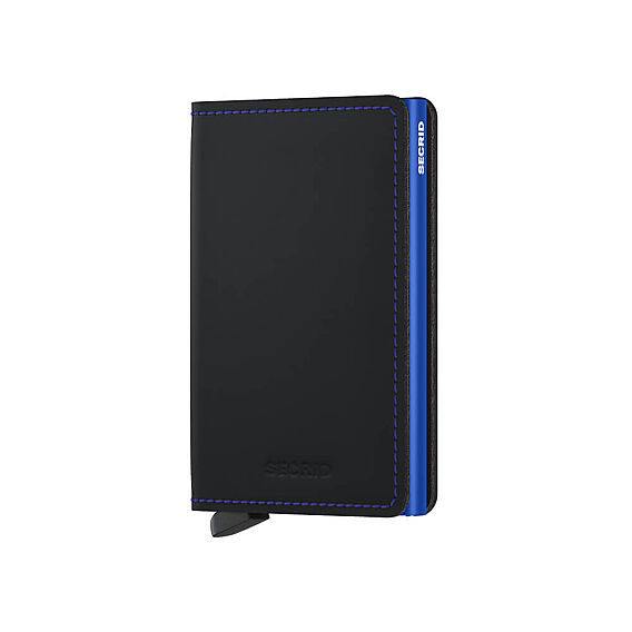 Secrid Slimwallet Matte Kartlık Cüzdan, Siyah-Mavi - Secrid