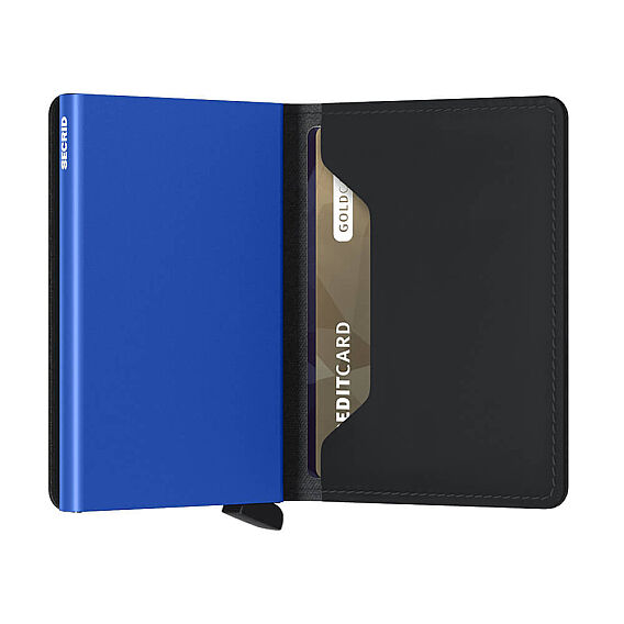 Secrid Slimwallet Matte Kartlık Cüzdan, Siyah-Mavi - 3