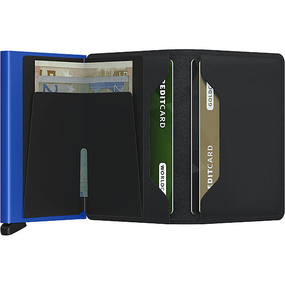 Secrid Slimwallet Matte Kartlık Cüzdan, Siyah-Mavi - 4