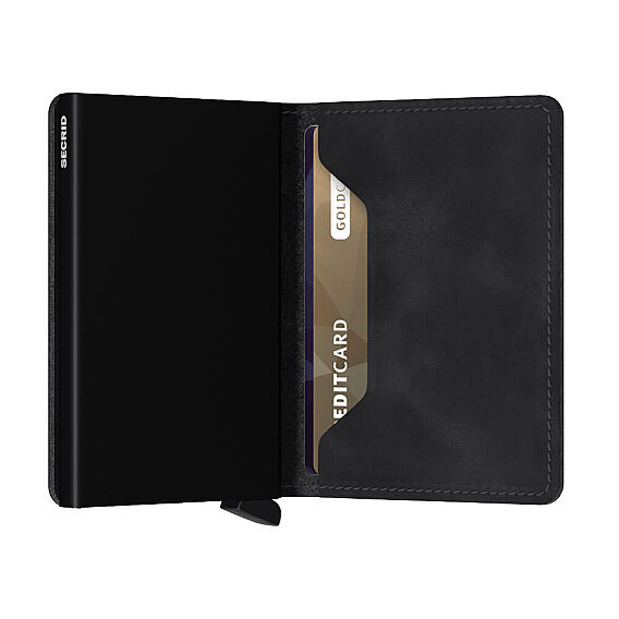 Secrid Slimwallet Vintage Kartlık Cüzdan, Siyah - 3