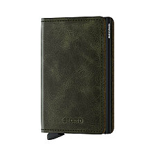 Secrid Slimwallet Vintage Kartlık Cüzdan, Yeşil-Siyah - 1