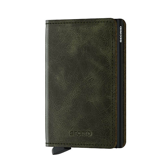 Secrid Slimwallet Vintage Kartlık Cüzdan, Yeşil-Siyah - Secrid