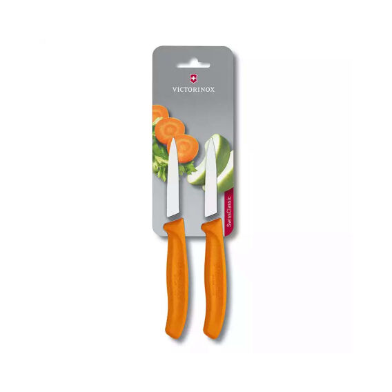 Victorinox 6.7606.L119B 8cm Turuncu 2li Düz Soyma Bıçağı, Blisterli Paket - 1