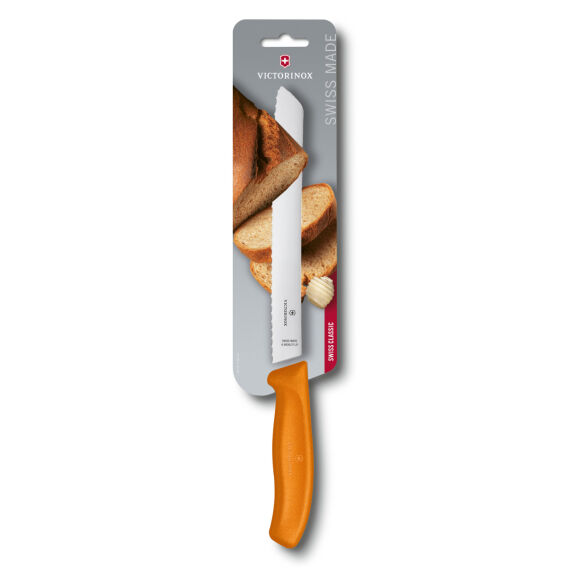 ​​​​​​​​​​​​​​​​​​​​​​​​​​​​​​​​​​​​​​​​​​​Victorinox 6.8636.21L9B 21cm Turuncu Ekmek Bıçağı, Blisterli Paket - 1