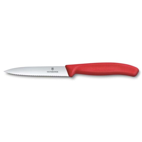 Victorinox 6.7731.C1 Swiss Classic 10cm Tırtıklı Soyma Bıçağı, Kırmızı - Victorinox