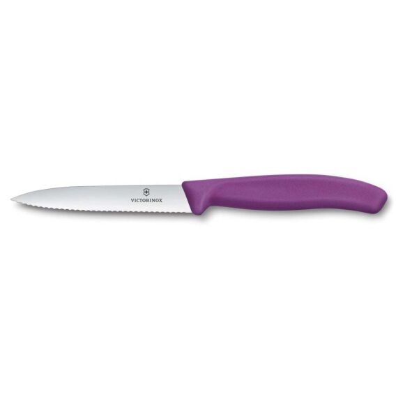 Victorinox 6.7735.C1 Swiss Classic 10cm Tırtıklı Soyma Bıçağı, Mor - Victorinox