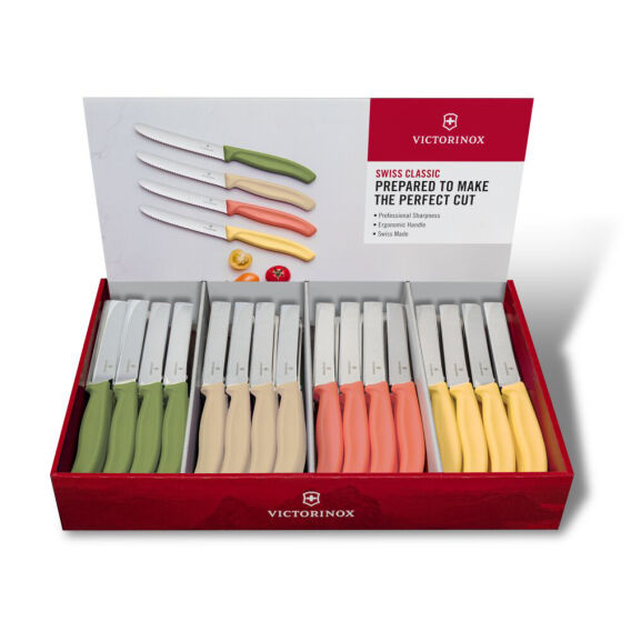 Victorinox 9.7056.80E1 Swiss Classic 11cm Tırtıklı Domates Bıçağı, 80li Stand - 1