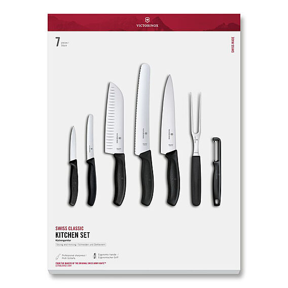 Victorinox 6.7133.71G Swiss Classic 7 Parça Mutfak Seti, Siyah - 1