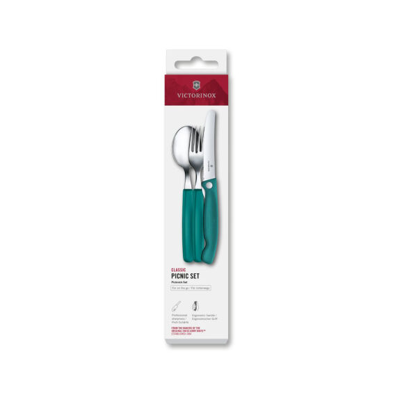 Victorinox 6.7194.3FC1 Swiss Classic 3lü Piknik Seti, Yeşil - 1