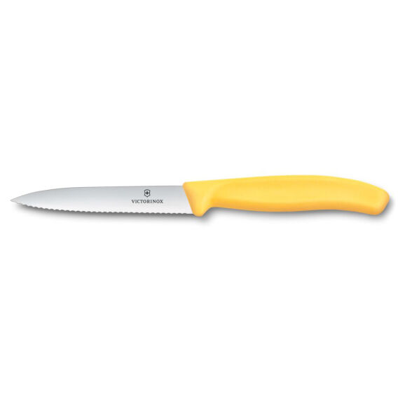 Victorinox 6.7738.C1 Swiss Classic 10cm Tırtıklı Soyma Bıçağı, Sarı - 1