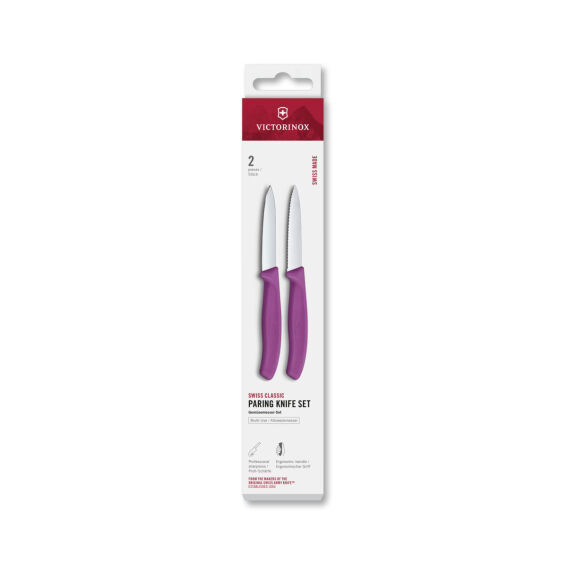 Victorinox 6.7695.2C1 Swiss Classic 2li Soyma Bıçağı Set, Mor - 1