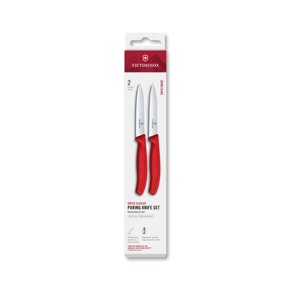 Victorinox 6.7791.2C1 Swiss Classic 2li 10cm Soyma Bıçağı Set, Kırmızı - 1