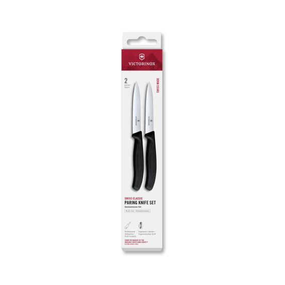 Victorinox 6.7793.2 Swiss Classic 2li 10cm Soyma Bıçağı Set, Siyah - 1