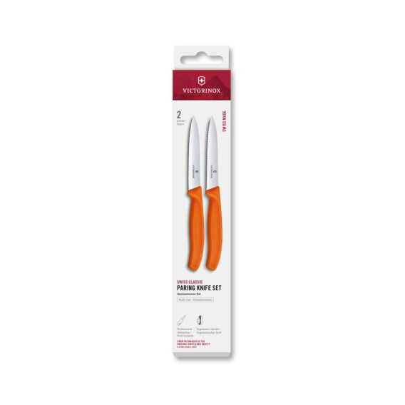Victorinox 6.7799.2C1 Swiss Classic 2li 10cm Soyma Bıçağı Set, Turuncu - 1
