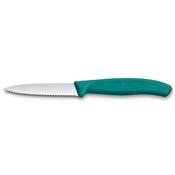 Victorinox 6.7634.C1 Swiss Classic 8cm Tırtıklı Soyma Bıçağı, Yeşil - 1