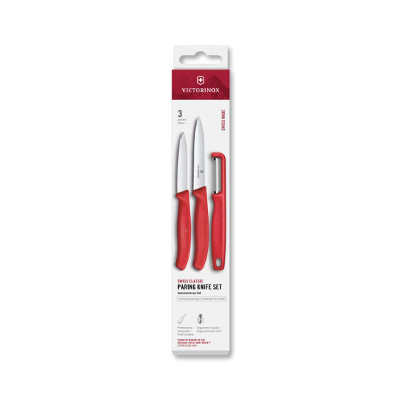 Victorinox 6.7111.33C1 Swiss Classic 3lü Bıçak ve Soyacak Set, Kırmızı - 1