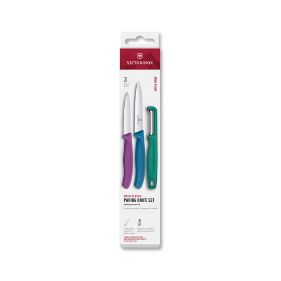 Victorinox 6.7116.33C1 Swiss Classic 3lü Bıçak ve Soyacak Set, Renkli - Victorinox