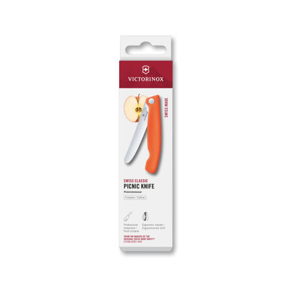 Victorinox 6.7839.FC1 Swiss Classic 11cm Katlanır Piknik Bıçağı, Turuncu - 1